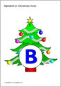 Alphabet on Christmas trees - capitals (SB526) - SparkleBox