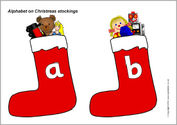 Alphabet on Christmas stockings (SB3511) - SparkleBox