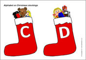 Alphabet on Christmas stockings - capitals (SB6191) - SparkleBox