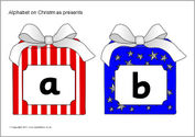 Alphabet on Christmas presents (SB6621) - SparkleBox