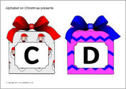 Alphabet on Christmas presents - capitals (SB6622) - SparkleBox