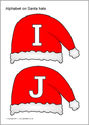 Alphabet on Santa hats - capitals (SB6406) - SparkleBox