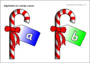 Alphabet on candy canes (SB3544) - SparkleBox