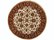 Buy 3 ft. Round & Square Jaipur Rugs Ivory / Red Fine Hand Knotted Wool Area Rug MR19195 | Monarch Rugs