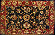 Buy 2X3 Jaipur Black / Red Fine Hand Knotted Wool Area Rug MR19168 | Monarch Rugs