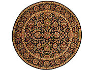 Buy 8 ft. Round Jaipur Rugs Black Fine Hand Knotted Wool Area Rug MR18387 | Monarch Rugs