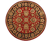 Buy 4 ft. Round & Square Jaipur Rugs Red / Black Fine Hand Knotted Wool Area Rug - MR18375 | Monarch Rugs