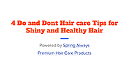 4 Do and Dont Hair Care Tips for Shiny and Healthy Hair | edocr