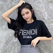Fendi Flower Embroidered Logo T-Shirt In Cotton Black