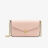 F is Fendi Chain Wallet In Calf Leather Pink
