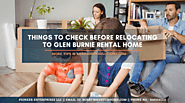 Things to Check before Relocating to Glen Burnie Rental Home