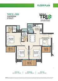 Nirala Trio Floor Plan - 3 Bedroom for super living luxury space