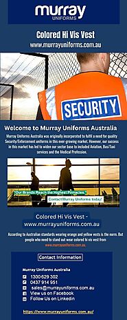 Colored Hi Vis Vest - www.murrayuniforms.com.au