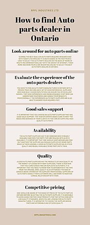 How to find Auto parts dealer in Ontario