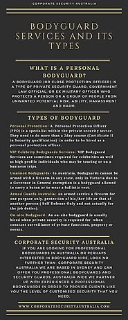 Personal Bodyguard Service- Corporate Security Australia | Corporate security, Bodyguard services, Private security