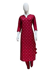 The Beautiful Red Color Silk Kurti For Women