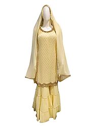 Musted Yellow Color Sharara Suit with Pure Dupatta for Women