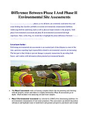 Difference between phase i and phase ii site assessments