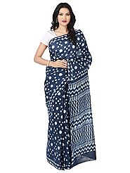 Famous Manufacturer Indigo Print Sarees