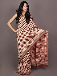 High-quality stuff Bagru Print Sarees Distributor