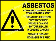 Asbestos Contains Asbestos Fibre Avoid Creating Dust Sign and Images in India with Online Shopping Website.
