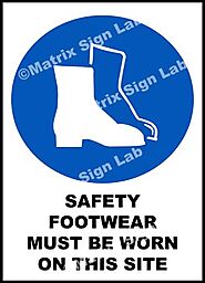 Safety Footwear Must Be Worn On This Site Sign and Images in India with Online Shopping Website.