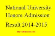 National University Honors Admission Result 2014-2015