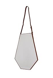 Leila Industrial Wall Hanging Mirror leather strap | Retail Furnishing
