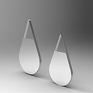 Rain Teardrop-Shaped Wall Mirror Stainless Steel Polishing | Retail Furnishing