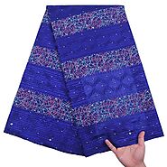 Royal Blue Embroidery Swiss Lace – SJD Lace