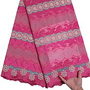 Fuchsia Embroidery Swiss Voile Cotton Fabric – SJD Lace