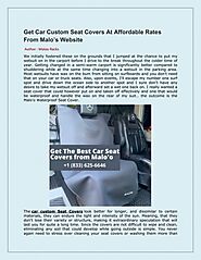 Get Car Custom Seat Covers At Affordable Rates From Malo’s Website