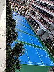 SPU flooring for outdoor badminton court