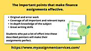 The important points that make finance assignments effective