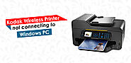 Why is My Kodak Wireless Printer not connecting to Windows PC?