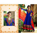 Blue Gown Wedding Anarkali Georgette Embroidery Salwar Kameez