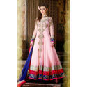 Pink Gown Wedding Anarkali Net Embroidery Salwar Kameez