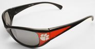 NCAA Clemson University Tigers Black Sport Wrap Sunglasses with Logo and Orange Accents