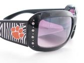 Clemson Tigers CU Black Orange And Zebra Print Clear Crystals NCAA Licensed Womens Sunglasses S4ZB