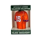 NCAA Clemson Tigers #15 Orange Glass Jersey Ornament