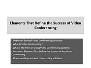 Elements That Define the Success of Video Conferencing