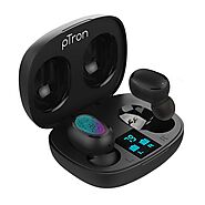 pTron Bassbuds in-Ear True Wireless Bluetooth 5.0 Headphones with Hi-Fi Deep Bass, 20Hrs Playtime with Case, Ergonomi...