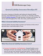 General Liability Insurance In Brooklyn NY- IGM Brokerage Corp by igmbrokeragecorp - Issuu