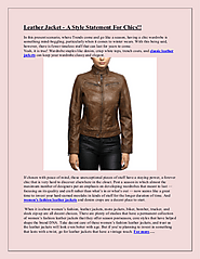 Leather Jacket – A Style Statement For Chics!! | edocr
