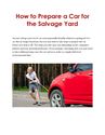 How to Prepare a Car for the Salvage Yard