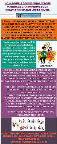 How couple counseling before marriage can improve your relationship and life forever.