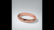 D Shape Light Weight Wedding Band with Rose Gold for Ladies