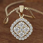 18K gold Necklace pierscionki Gemstone 2 Carats Diamond