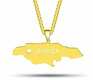 Customized Stainless Steel Map Of Jamaica Necklace