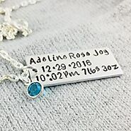 Baby Keepsake Jewelry - Personalized Birth Announcement Idea - Hand Stamped Trinkets